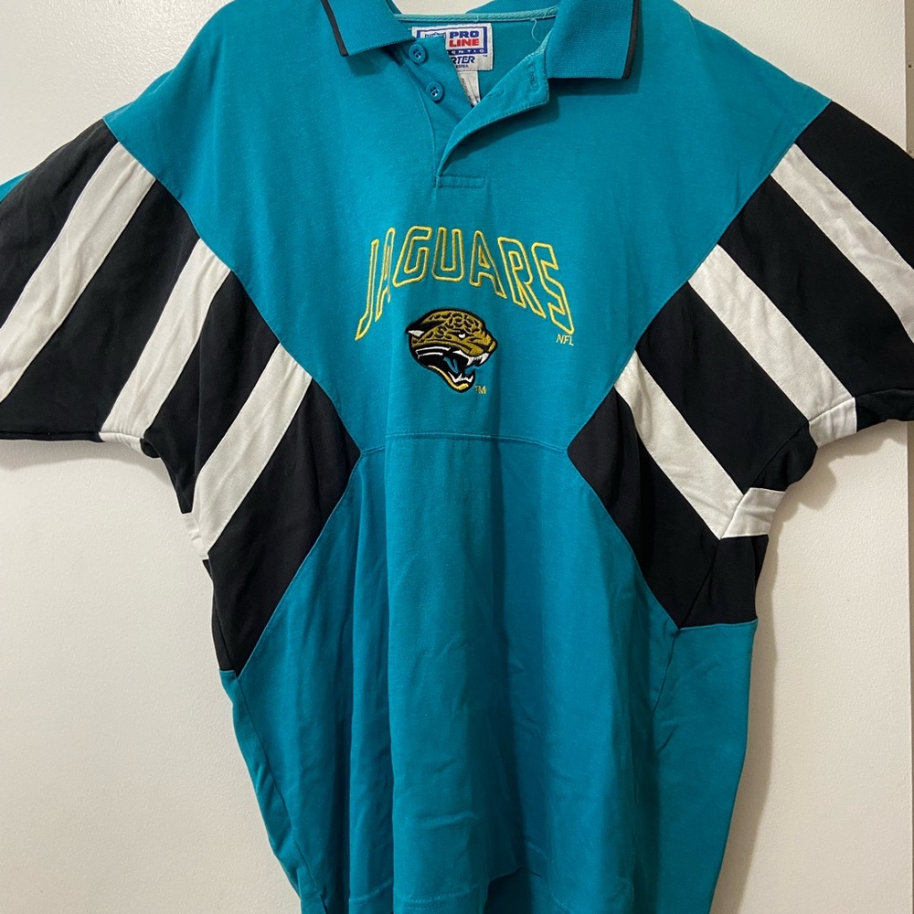 Vintage Jacksonville Jaguars Polo NFL Pro Line by Starter Authentic Size L RARE